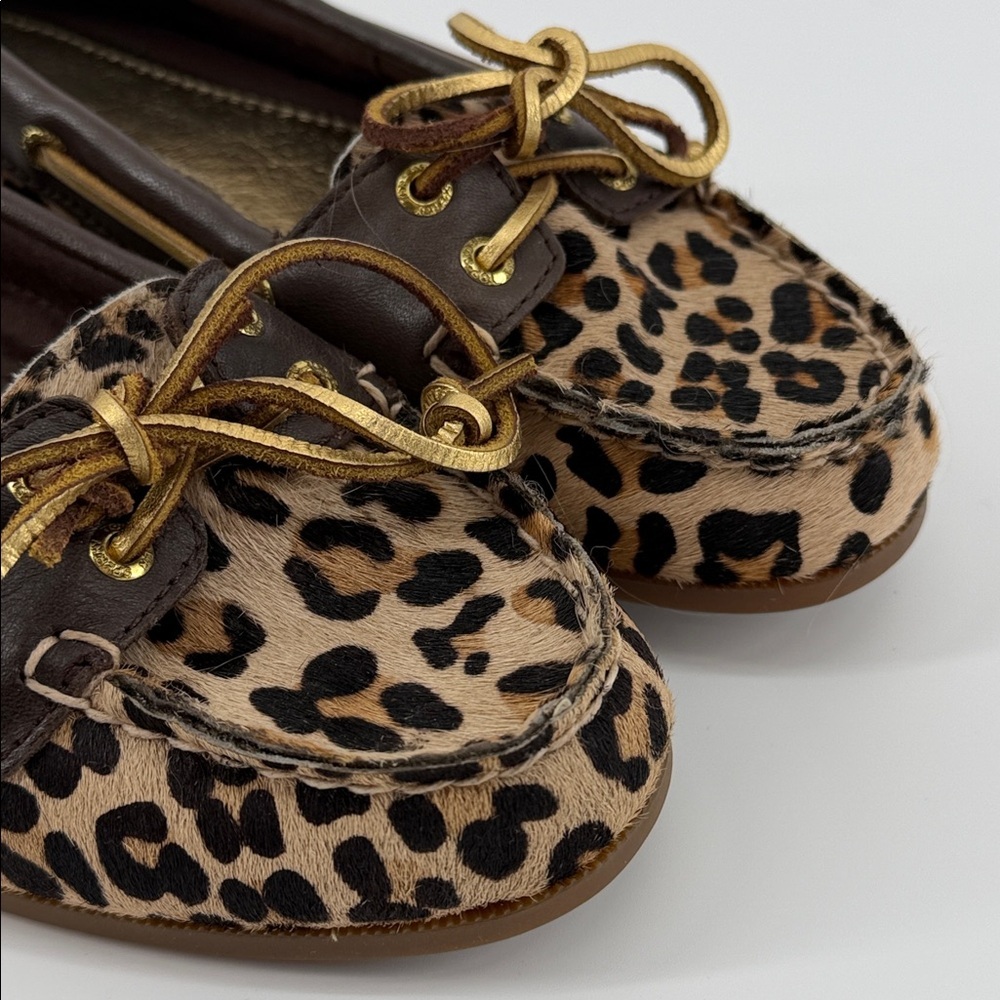 Sperry Top Sider Women's Size 6 Shoes Leopard Print Calf Hair & Leather Slip On - Picture 10 of 11